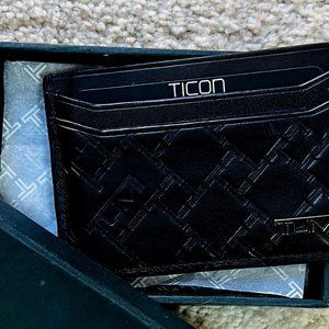 TUMI TICON Brown Leather Card Case w/ Tumi ID L Lock™